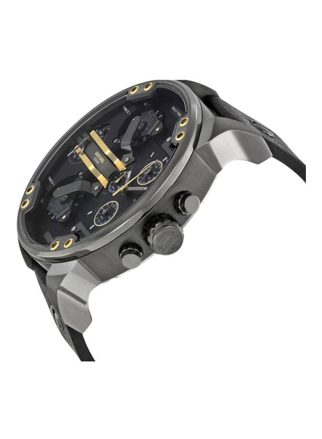 DIESEL - Men's Mr. Daddy Round Shape Leather Band Chronograph Wrist Watch 57 mm - Black - DZ7348 - Image 1