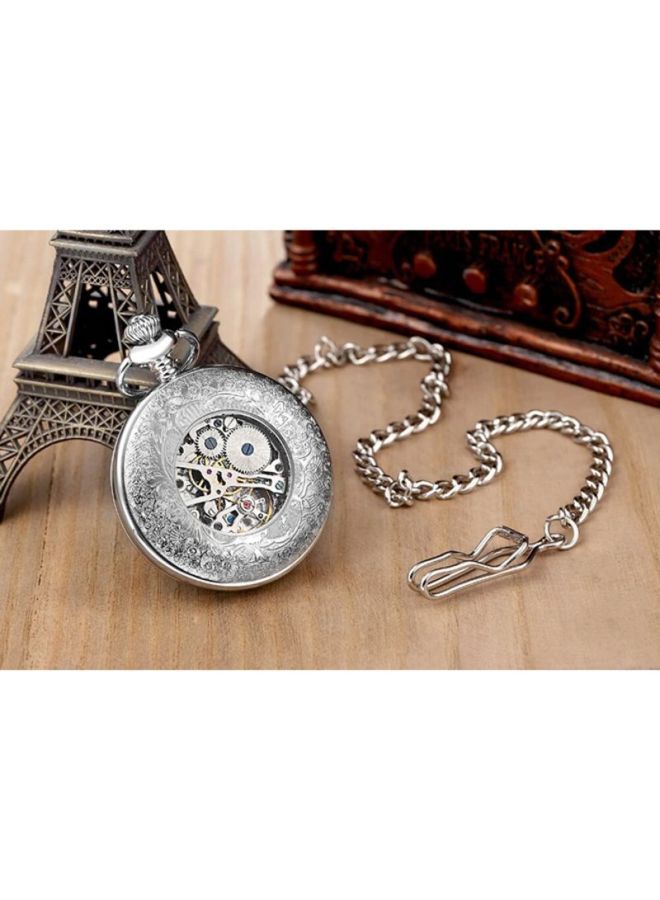 LESHP - Carved Hollow Stainless Steel Mechanical Pocket Watch ZS523600 - Image 1