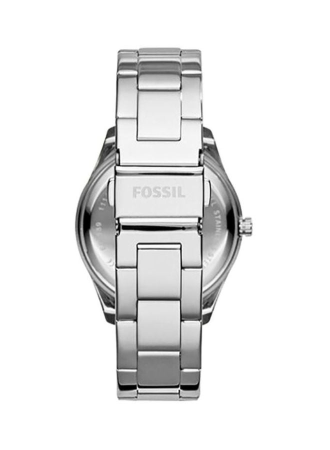 فوسيل ساعة يد بعقارب ستيلا مقاومة للماء طراز ES3588 - 37 ملم - فضي للنساء - Image 2