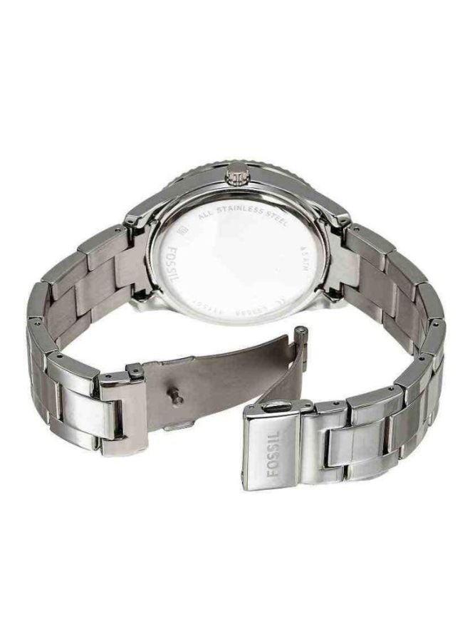 فوسيل ساعة يد بعقارب ستيلا مقاومة للماء طراز ES3588 - 37 ملم - فضي للنساء - Image 4