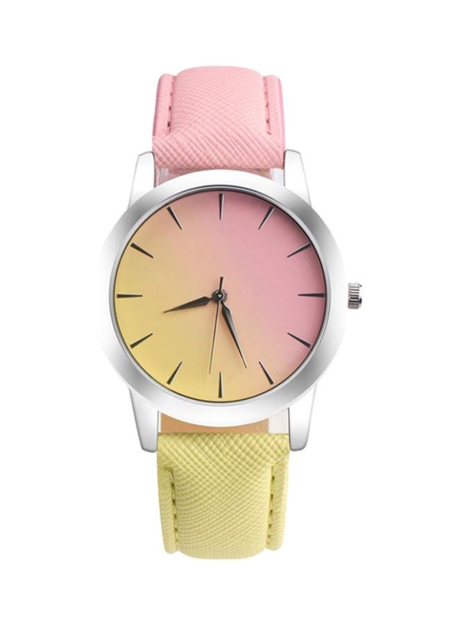 بلولانز ساعة يد بعقارب وسوار من الجلد الصناعي طراز 262069 unisex