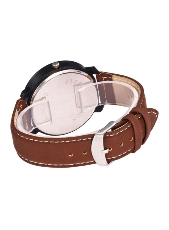 بلولانز ساعة أنالوج من الجلد الصناعي 25267 - 44 مم - بني - Image 2