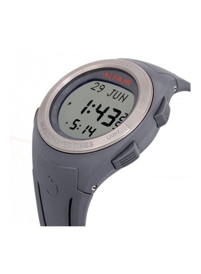 Al Fajr Women's Rubber Digital Watch WQ-18 - 41 mm - Grey - Image 3