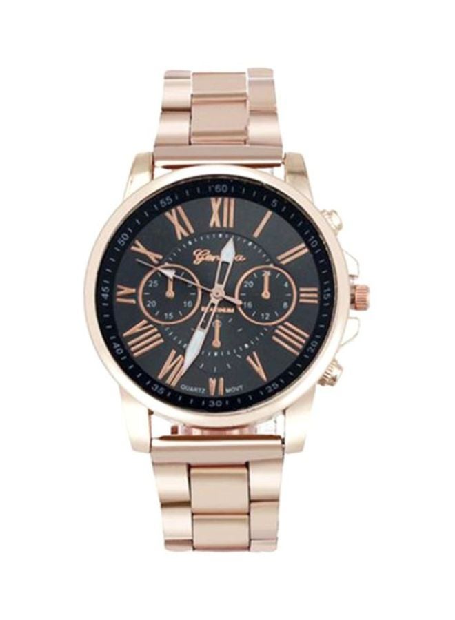 بلولانز ساعة يد جينيفا بعقارب وسوار من الاستانلس ستيل طراز 8102766 - Image 1