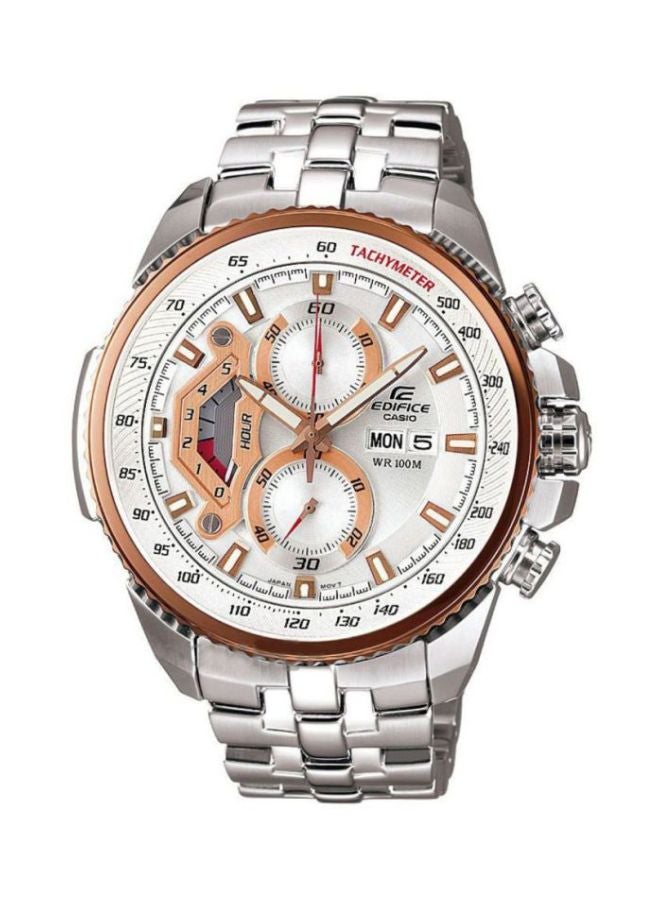 كاسيو ساعة يد إديفيس كرونوغراف مقاومة للماء طراز EF-558D-7AVEF - قياس 49 مم - لون فضي للرجال - Image 1