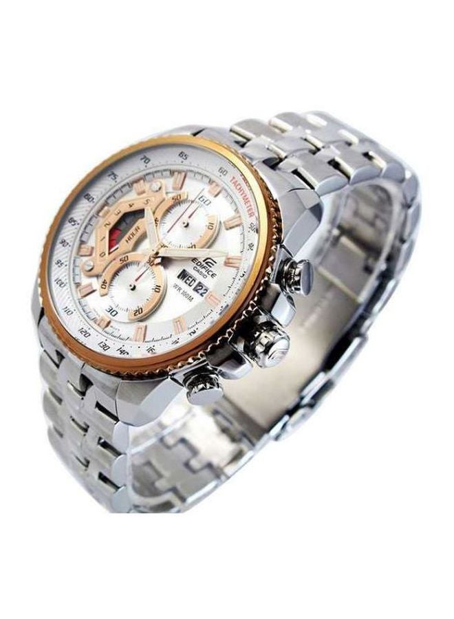 كاسيو ساعة يد إديفيس كرونوغراف مقاومة للماء طراز EF-558D-7AVEF - قياس 49 مم - لون فضي للرجال - Image 4