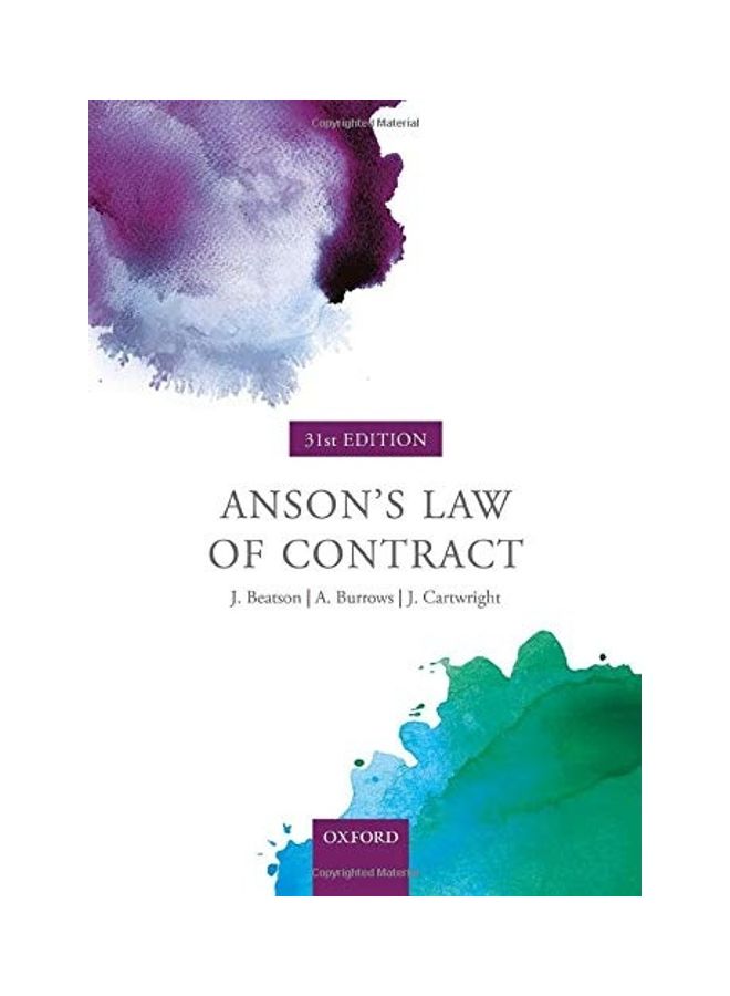 Anson's Law Of Contract Paperback English by Jack Beatson Fba - 43957 