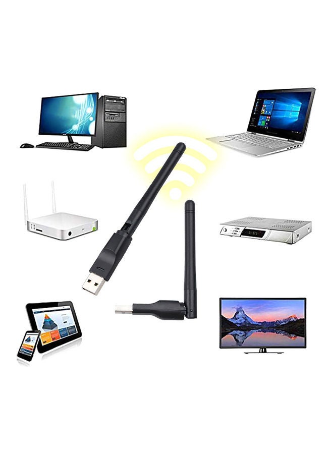 Generic - 150 Mbps Wireless WiFi Router USB Network Card Adapter Black - Image 1