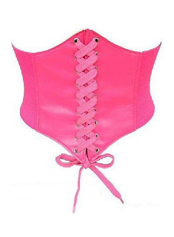 Wide Waistband Belt Rose Red - Image 1