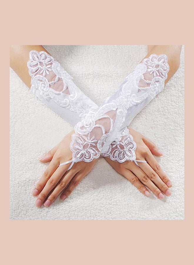Generic Fingerless Wedding Party Bridal Dress Glove White 