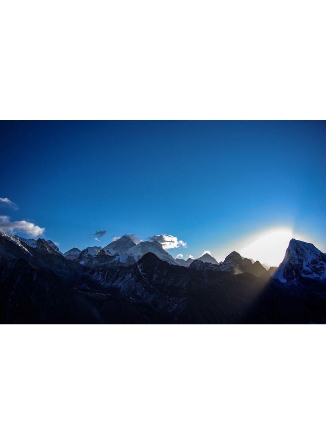 Generic Landscape Early Morning Mountains Lights Framed Canvas Wall Art Painting Multicolour 70x44x3.5cm  - Image 1
