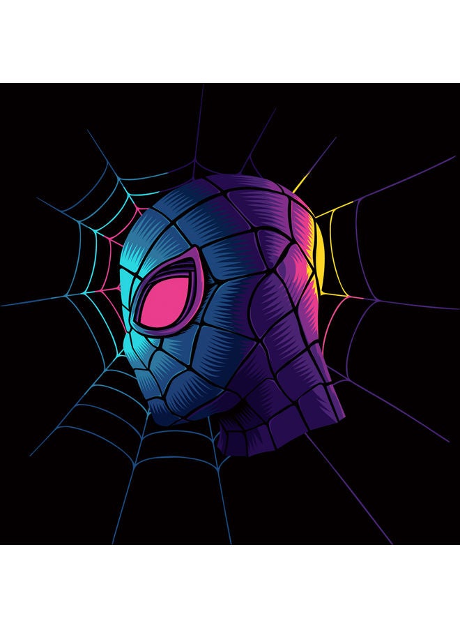 Generic - Spiderman Web Minimalist Framed Canvas Wall Art Painting Multicolour 100x56x3.5cm - Image 1