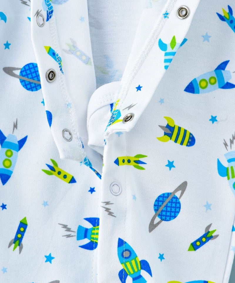 babyqlo - 2-Piece Printed Long Sleeve Onesies Multicolour - Image 1
