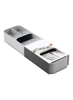 Tableware Storage Box Kitchen Drawer Storage Box Tray for Cutlery Soup Spoon Knife and Fork Partition Organizer for Party Restaurant Grey 40*6*12cm