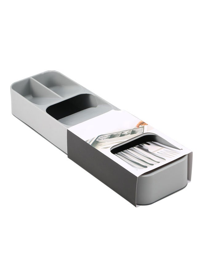 Generic - Tableware Storage Box Kitchen Drawer Storage Box Tray for Cutlery Soup Spoon Knife and Fork Partition Organizer for Party Restaurant Grey 40*6*12cm - Image 1