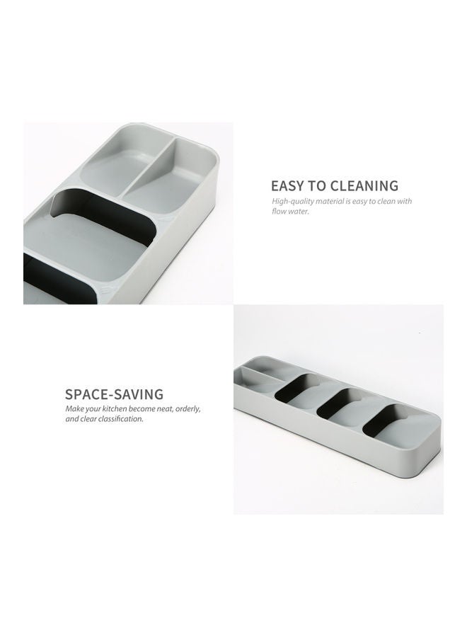 Generic - Tableware Storage Box Kitchen Drawer Storage Box Tray for Cutlery Soup Spoon Knife and Fork Partition Organizer for Party Restaurant Grey 40*6*12cm - Image 1