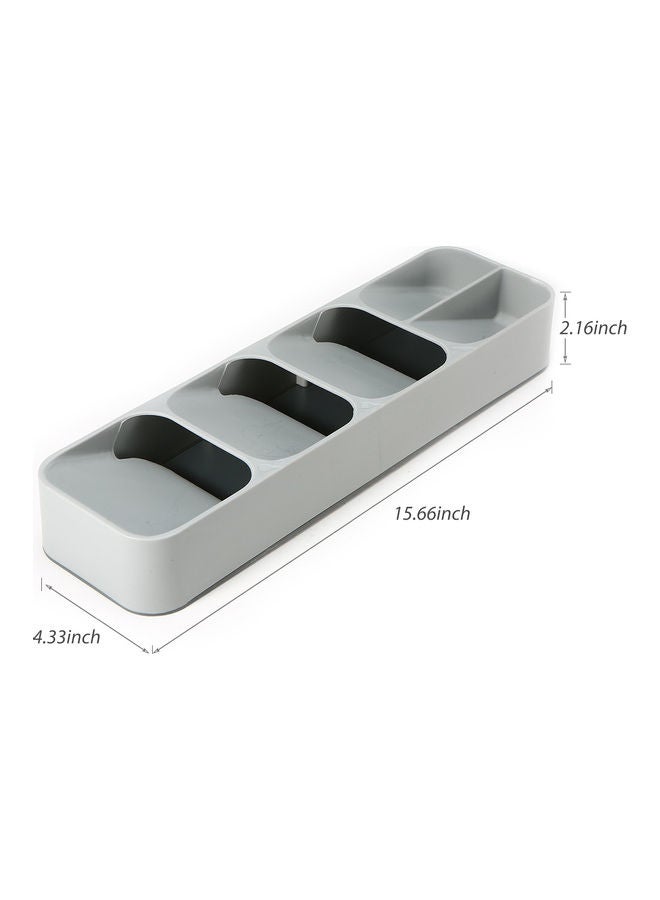 Generic - Tableware Storage Box Kitchen Drawer Storage Box Tray for Cutlery Soup Spoon Knife and Fork Partition Organizer for Party Restaurant Grey 40*6*12cm - Image 1