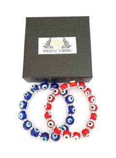 2-Piece Evil Eye Pattern Bracelet Set