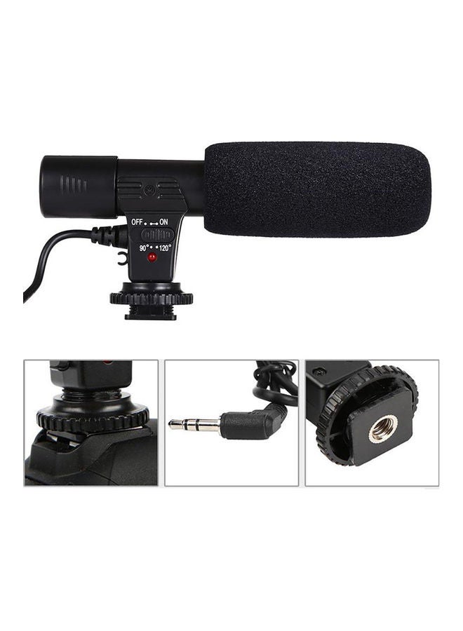 MIC-01 Professional Camera DV 3.5mm External Interview Stereo Microphone Mic Black - Image 1