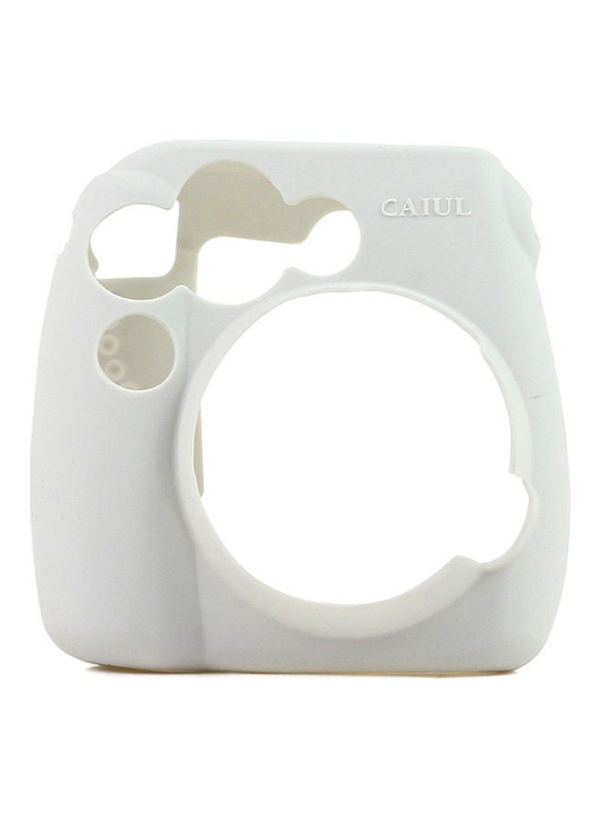 Silicone Solid Color Camera Protective Case Cover for Pola-roid Instax Mini 8 9 Grey White  - Image 1