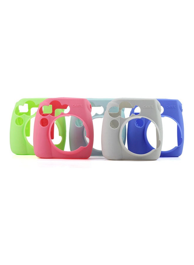 Silicone Solid Color Camera Protective Case Cover for Pola-roid Instax Mini 8 9 Grey White  - Image 4