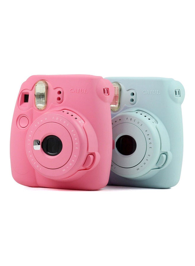 Silicone Solid Color Camera Protective Case Cover for Pola-roid Instax Mini 8 9 Grey White  - Image 3