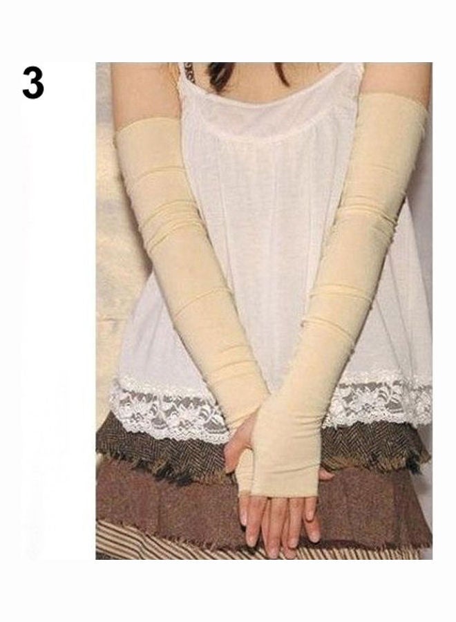Generic Fingerless Cotton Gloves Sleeves Black  - Image 4