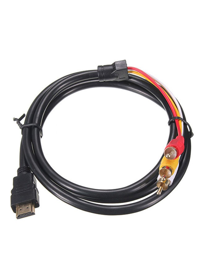 5 Feet 1080P HDTV HDMI Male to 3 RCA Audio Video AV Cable Cord Adapter Black - Image 3
