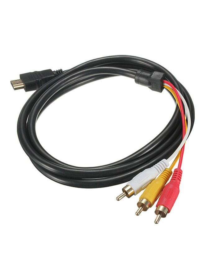 5 Feet 1080P HDTV HDMI Male to 3 RCA Audio Video AV Cable Cord Adapter Black - Image 4