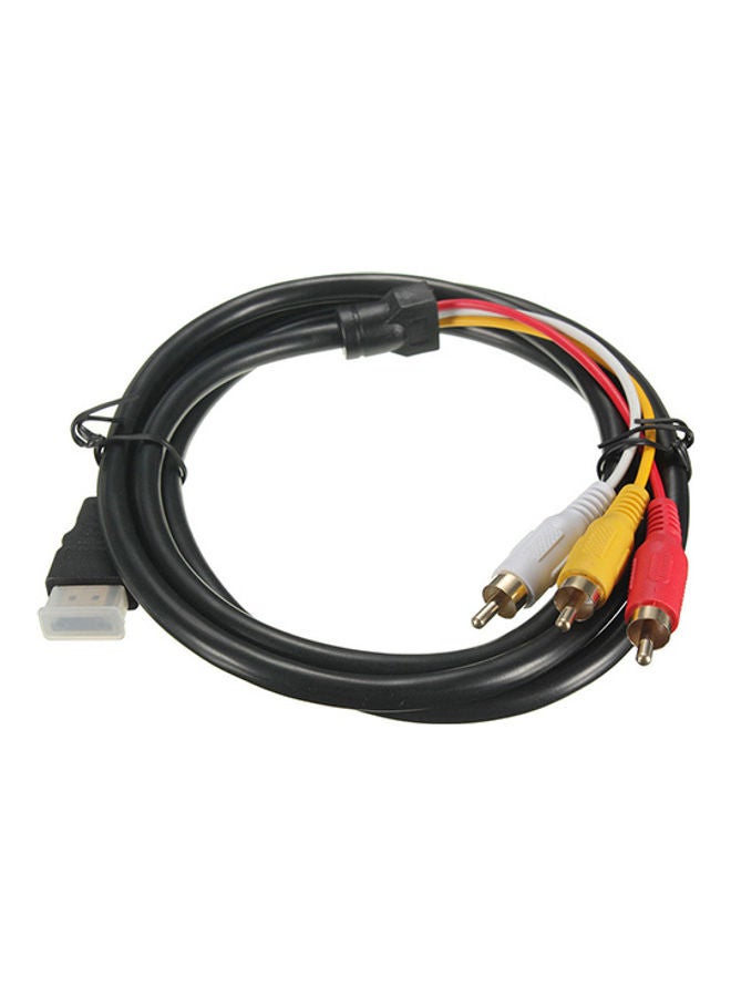 5 Feet 1080P HDTV HDMI Male to 3 RCA Audio Video AV Cable Cord Adapter Black - Image 5