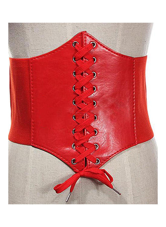 Wide Waist Waistband Belt Red - Image 5