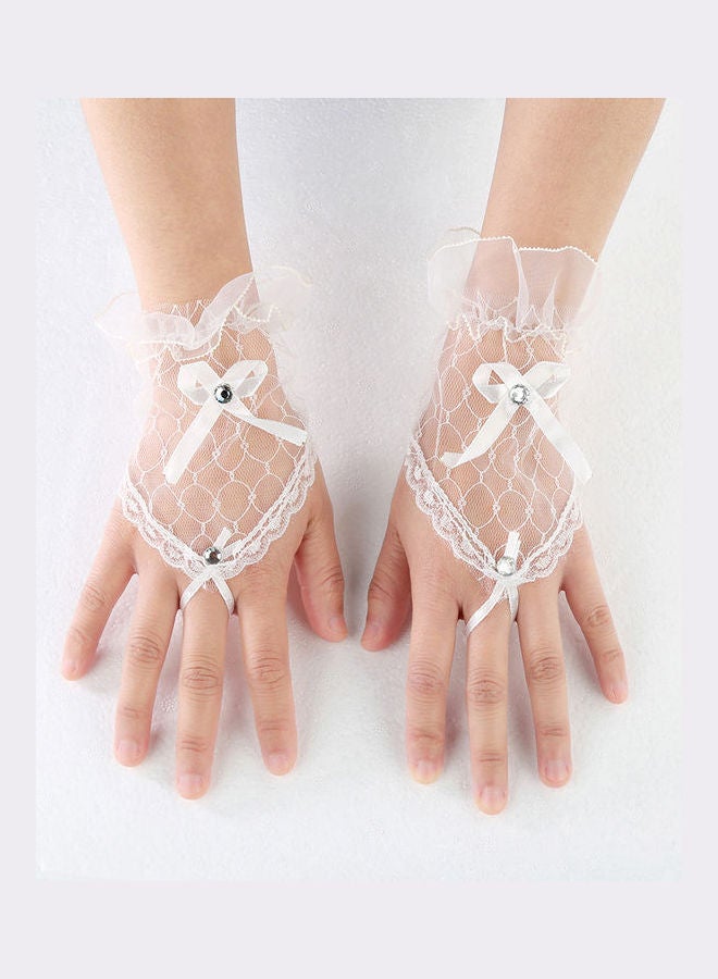 Generic - Fingerless Bridal Short Gloves White - Image 1