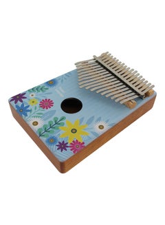 Generic 17-Key Portable Wooden Kalimba Thumb Piano Mbira with Colored Flower Drawing Musical Instrument  - Image 4