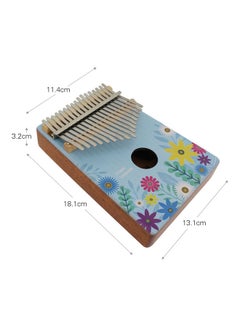 Generic 17-Key Portable Wooden Kalimba Thumb Piano Mbira with Colored Flower Drawing Musical Instrument  - Image 5