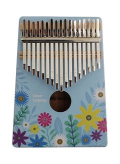 Generic 17-Key Portable Wooden Kalimba Thumb Piano Mbira with Colored Flower Drawing Musical Instrument  - Image 1