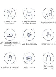Generic Mini TWS Bluetooth 5.0 Wireless Earphones Earbud with Digital Display Charge Box Black  - Image 5