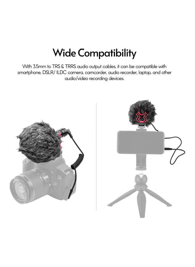 3.5Mm Condenser Microphone With Trrs Audio Cable Black - Image 3