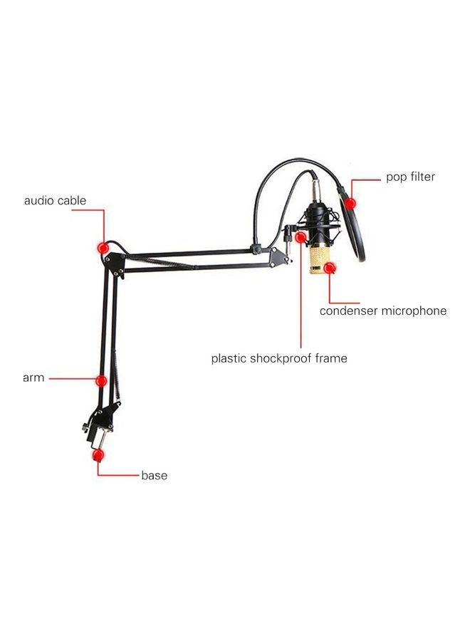 Microphone Kit Computer Condenser Mic with Arm Sound Card Multicolor - Image 2