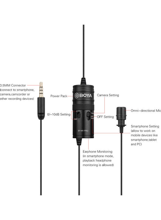 BOYA - BY-M1 Pro Condenser Microphone Mic D7597 / BY-M1 Pro Black - Image 1