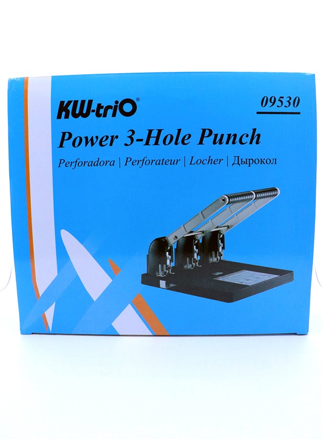Kw-trio Three Hole Heavy Duty Paper Punch Black  - Image 3