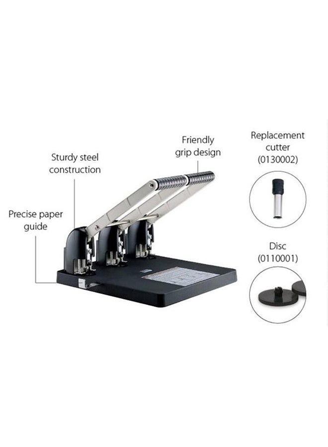 Kw-trio Three Hole Heavy Duty Paper Punch Black  - Image 2