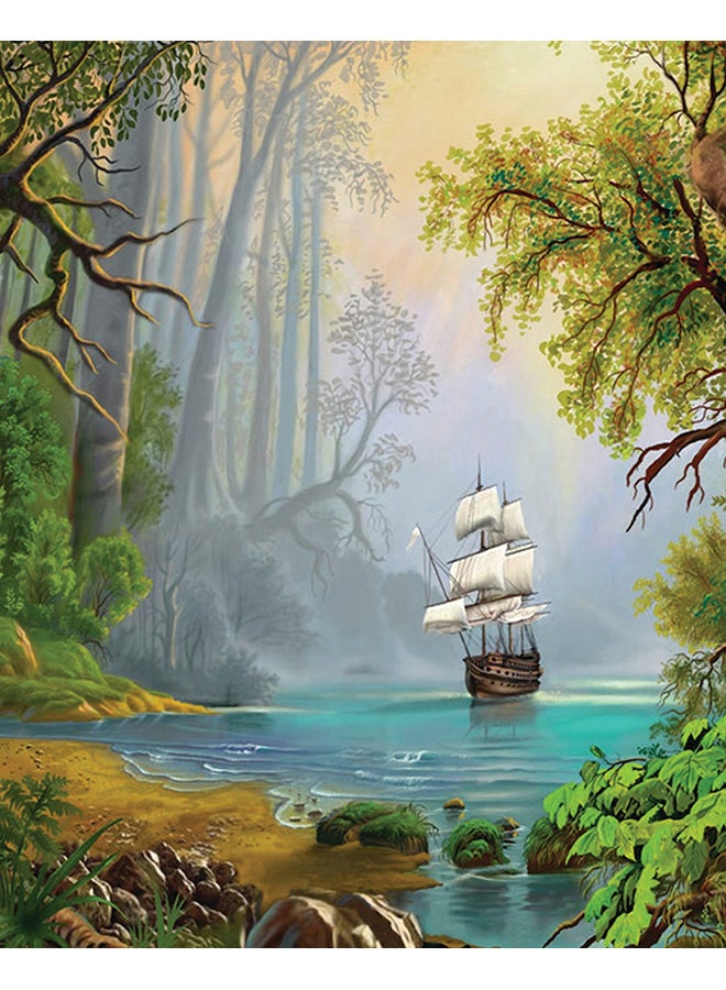 زوت لوحة فنية من قماش الكانفاس بطعبة تعبر عن الطبيعة ومزودة بإطار متعدد الألوان 50x40سم