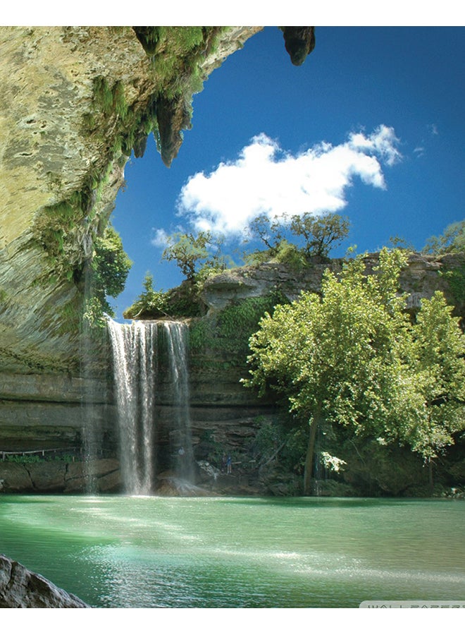 Zoot Rock Waterfall Themed Canvas Frame Painting Multicolour 50x40cm