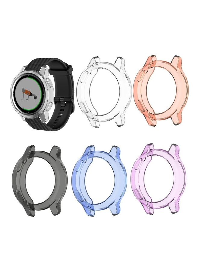 TPU Smart Watch Bumper Case Protective Cover for G-armin Vivoactive 4S Active S Transparent Blue  - Image 3