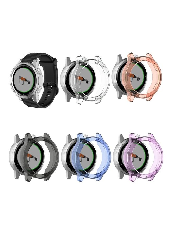 TPU Smart Watch Bumper Case Protective Cover for G-armin Vivoactive 4S Active S Transparent Blue  - Image 4