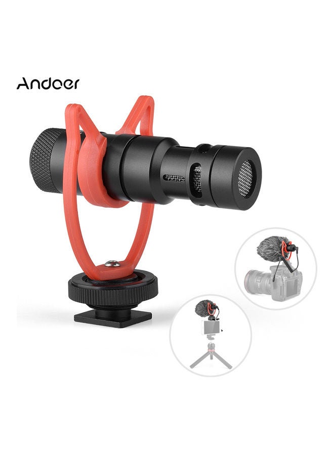 ANDOER 3.5mm MIC10 Mini Microphone Plug with Shock Mount Black - Image 1