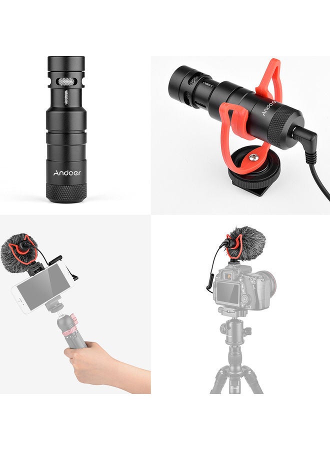 ANDOER 3.5mm MIC10 Mini Microphone Plug with Shock Mount Black - Image 2