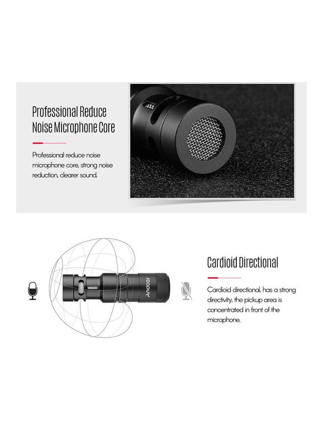 ANDOER 3.5mm MIC10 Mini Microphone Plug with Shock Mount Black - Image 4
