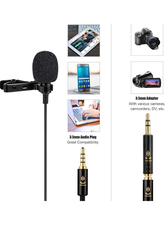 3.5mm Professional Microphone Mic with Jack Adapter Black - Image 3