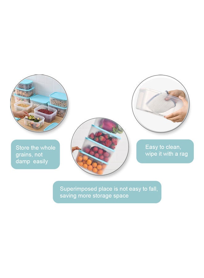 Food Fresh Keeper Saver Storage Container Box 3pcs Kitchen Storage Tools (2700ML/1800ML/1080ML) Blue 23*12*18cm  - Image 2